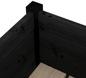 vidaXL Ζαρντινιέρα Μαύρη 31 x 31 x 70 εκ. από Μασίφ Ξύλο Πεύκου