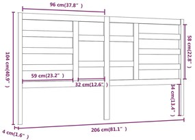 vidaXL Κεφαλάρι Κρεβατιού Λευκό 166 x 4 x 104 εκ. Μασίφ Ξύλο Πεύκου