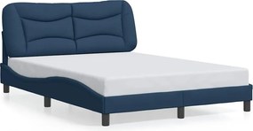 vidaXL Πλαίσιο κρεβατιού χωρίς στρώμα Hvar μπλε 120x200cm ύφασμα