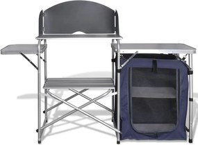 Τραπέζι Κουζίνας Camping Πτυσσόμενο Αλουμινίου με Προστατευτικό Αέρα