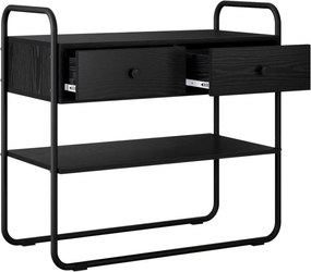 vidaXL Τραπέζι κονσόλας Μαύρη Δρυς 100 x 40 x 75 cm Επεξεργασμένο Ξύλο
