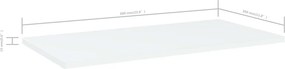 vidaXL Ράφια Βιβλιοθήκης 4 τεμ. Λευκά 60x30x1,5 εκ. από Μοριοσανίδα
