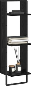 vidaXL Ράφι Τοίχου Επιτοίχιο Μαύρη Οξυά 30 x 25 x 100 cm
