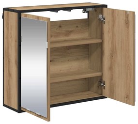 vidaXL Καθρέφτης Ντουλάπα Μπάνιου με ράφι artisan δρυς 65 x 20 x 60 εκ