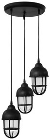 Φωτιστικό Οροφής 11-0306 SLP-900 3xE/27 Led Φ30x80cm Black Heronia