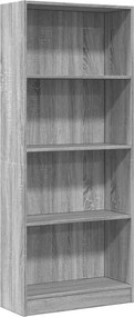 vidaXL Βιβλιοθήκη Γκρι Sonoma 60x24x143 εκ. από Επεξεργ. Ξύλο