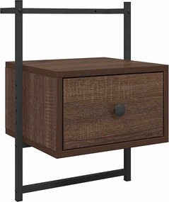 vidaXL Κομοδίνα Επιτοίχια 2 τεμ. Καφέ Δρυς 35x30x51 εκ. Επεξ. Ξύλο
