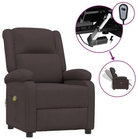 vidaXL Πολυθρόνα Μασάζ Ηλεκτρική Σκούρο Καφέ Υφασμάτινη
