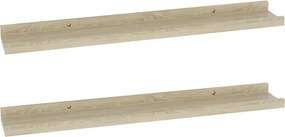 vidaXL Ράφια Τοίχου 2 τεμ. Sonoma Δρυς 60x9x3 εκ.