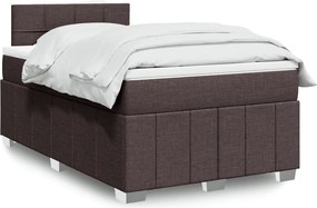 vidaXL Κρεβάτι Boxspring με Στρώμα Σκούρο Καφέ 120x190 εκ Υφασμάτινο