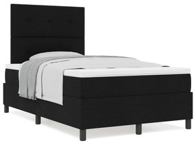 vidaXL Κρεβάτι Μπόξ Σπρίνγκ με Στρώμα Μαύρο 120x200 εκ Ύφασμα