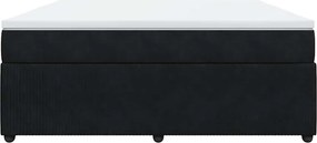 vidaXL Κρεβάτι Boxspring με Στρώμα Μαύρο 180x200 εκ. Βελούδινο