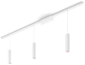 Έξυπνο Φωτιστικό Οροφής Ράγας Led Κιτ 171,5cm Τρία Σποτ Κρεμαστά RGBW Perifo Hue Philips Hue-929003117201-Λευκό 929003117201