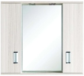 Καθρέπτης Μπάνιου Με Ντουλάπι Fino 41-0010 78x67x13,5cm Με Δύο Φώτα Sky Gloria PVC