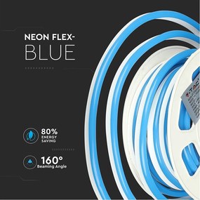 Αδιάβροχη LED NEON FLEX 24V 10m μπλέ V-TAC 2515