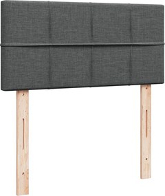 vidaXL Κρεβάτι Boxspring με Στρώμα Σκούρο Γκρι 90x200 εκ. Υφασμάτινο