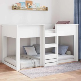 vidaXL Κρεβάτι δαπέδου Λευκό 80 x 200 cm Επεξεργασμένο ξύλο