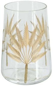 Διακοσμητικό Βάζο Aphelios 77970-DS 12x12x17,5cm Clear-Gold Artekko Γυαλί