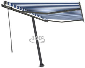 vidaXL Τέντα Αυτόματη Ανεξάρτητη Μπλε/Λευκό 350 x 250 εκ.