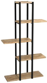 Επιδαπέδια ραφιέρα Ploko pakoworld oak-μαύρο μελαμίνης 60x24x110εκ