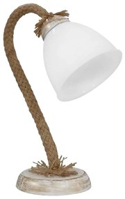 Φωτιστικό Επιτραπέζιο 09-0095 SP-21/Ovo Rope Κούρμπα Ε27 H34,5X26X14cm White-Gold Heronia Rope, Metal