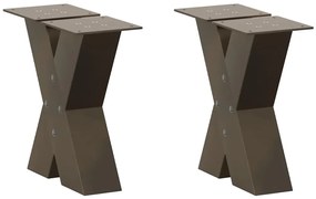 vidaXL Πόδια Τραπεζιού Σαλονιού σε Σχήμα Χ, 2 τεμ. από Φυσικό Ατσάλι 40x(30-31) εκ. Ατσάλι