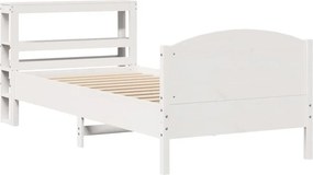 vidaXL Σκελετός Κρεβ. Χωρίς Στρώμα Λευκό 75x190 εκ Μασίφ Πεύκο