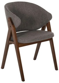 Καρέκλα Hana HM9746.02 55x60x84cm Ύφασμα &amp; Rubberwood Walnut-Grey