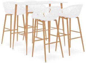vidaXL Σετ Επίπλων Μπαρ 5 Τεμαχίων Λευκό