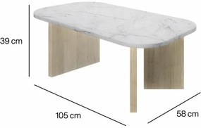 Τραπεζάκι Καφέ Λευκό 105 x 58 x 39 cm