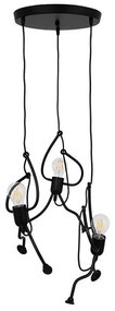 Κρεμαστό Φωτιστικό Οροφής 3xE27 Μαύρο LITTLE MAN 01655 Globostar-1655-Μαύρο 1655
