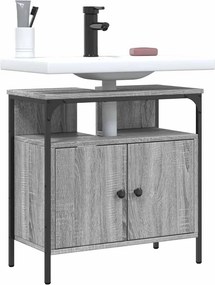 vidaXL Ντουλάπι Νιπτήρα Μπάνιου Γκρι Sonoma 60x30x60 εκ. Επεξ. Ξύλο