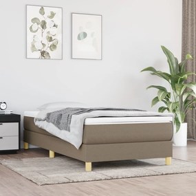 Κρεβάτι Boxspring με Στρώμα Taupe 100 x 200 εκ. Υφασμάτινο