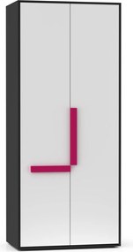 Ντουλάπα Alex 84x50x194εκ Γραφίτης-Λευκό 2 Πόρτες TO-ALEX2D