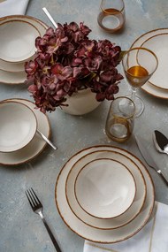 Dinner Set (24 Pieces) GBSATN24KY458KH White
Brown