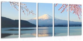 Εικόνα 5 μερών μιας θέας από τη λίμνη Φούτζι - 100x50