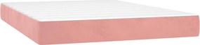 vidaXL Κρεβάτι Boxspring με Στρώμα Ροζ 140x200 εκ. Βελούδινο