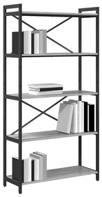 vidaXL Βιβλιοθήκη Γκρι sonoma 80 x 30 x 153 εκ Επεξεργασμένο ξύλο