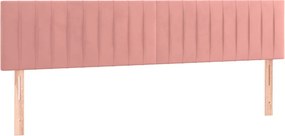 vidaXL Κρεβάτι Boxspring με Στρώμα Ροζ 120x190 εκ. Βελούδινο