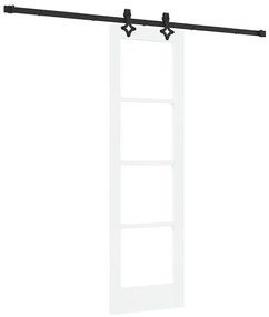 vidaXL Συρόμενη Πόρτα Λευκό 61 x 198.5 εκ. Ξύλο και μέταλλο