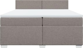 vidaXL Κρεβάτι Boxspring με Στρώμα Taupe 200x200 εκ. Υφασμάτινο