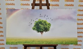Εικόνα ενός μοναχικού δέντρου σε ένα λιβάδι - 120x60