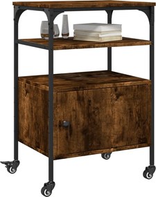 vidaXL Βάση Εκτυπωτή 3 Επιπέδων Καπνιστή Δρυς 50x40x76 εκ Επεξ. Ξύλο