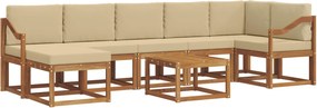 vidaXL Σειρά Καναπέ Εξωτερικού 8 τμχ. Φυσικό και Μπεζ
