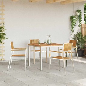 vidaXL Σετ Εξωτερικής Τραπέζης 5 pcs Καφέ Στερεό Ξύλο Τίκ