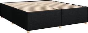 vidaXL Κρεβάτι Boxspring με Στρώμα Μαύρο 200x200 εκ. Υφασμάτινο