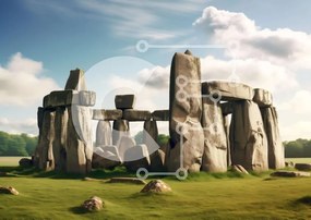 Intra Συλλεκτικό Ξύλινο Παζλ Plywood 4mm - Στόουνχεντζ σε ανοιχτό χορτάρι Σε Ξύλινο Κουτί - Διαστάσεις Puzzle: 10x10 cm – 25 κομμάτια