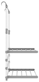 vidaXL Απλώστρα για Μπαλκόνι 54 x 25 x 42 εκ. από Αλουμίνιο