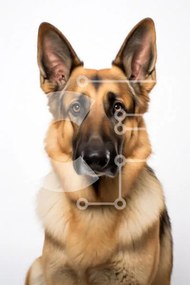 Σετ των 2 Intra Συλλεκτικό Ξύλινο Παζλ Plywood 4mm - Πορτρέτο γερμανικού ποιμενικού σκύλου Σε Ξύλινο Κουτί - Διαστάσεις: 10x10 cm – 25 κομμάτια