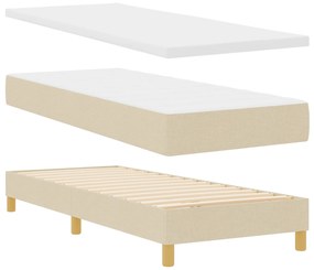 vidaXL Κρεβάτι με Στρώμα σε Κρέμ - 80x200 εκ, Ύφασμα